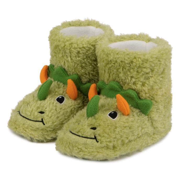 totes Kids Dino Boot Slippers Green Extra Image 2